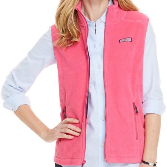 pink fleece vest